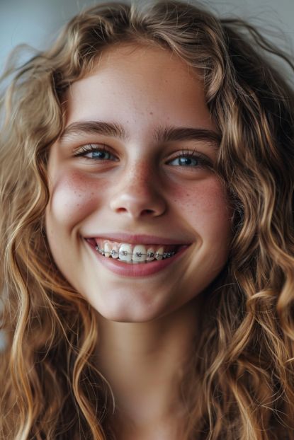 girl with braces smiling